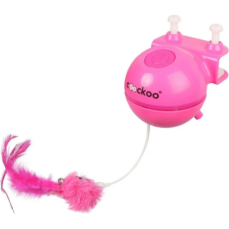 Coockoo Tier-Intelligenzspielzeug Laserspielzeug Roxy rosa, elektronisches Spielzeug für Katzen, mit geräuscharmem Laser und Micro-USB-Ladegerät