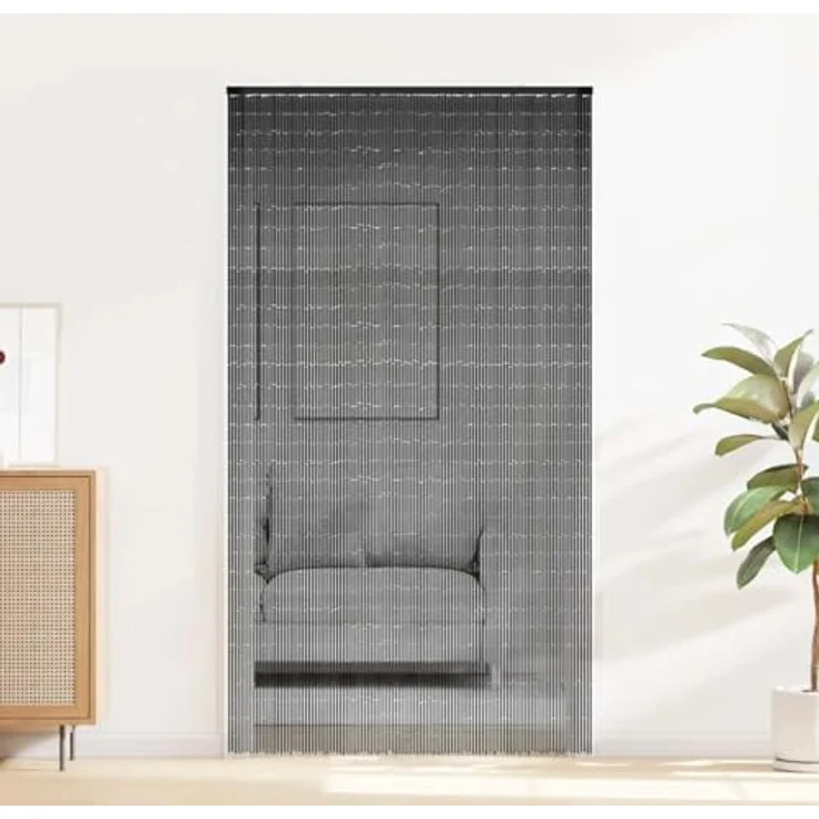 vidaXL Insektenschutz-Vorhang Insekten-Türvorhang Dunkelgrau 120x220 cm Bambus mit effektiver Barriere – Bild 2