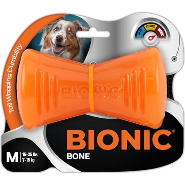Bionic Bionic Bone Knochen, extrem widerstandsfähiges Hundespielzeug, 12cm, für Hunde zwischen 7-15kg – Bild 1