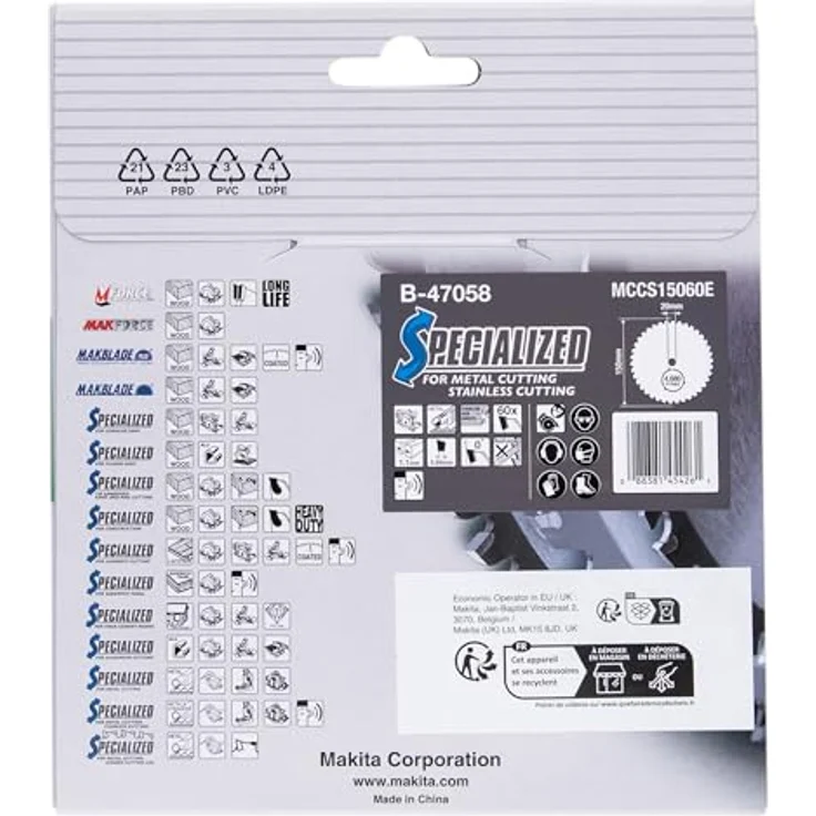 Makita B-47058 Sägeblatt f. INOX 150 x 20 x 60Z, 95 mm – Bild 4