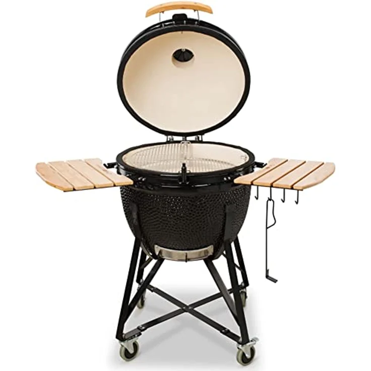 Kamado Bono Grande Limited Schwarzer - Kamado Grill - Kohle Gril Klein - Vielseitiger Keramikgrill für Draußen - Kleiner Kohlegrill mit Großer Wirkung - Perfekt für BBQ und Grillen, Ø 64cm – Bild 2