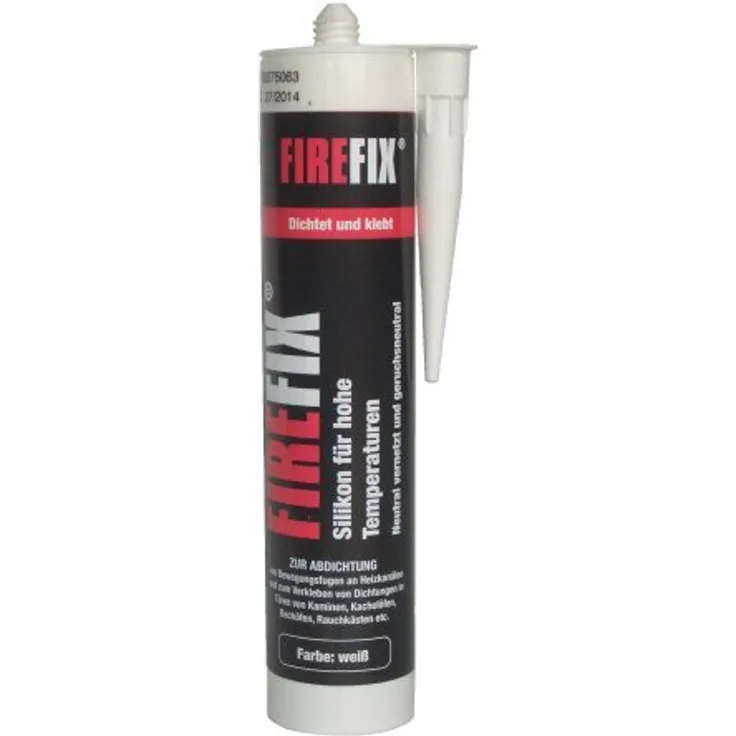 FIREFIX 1790/2 Silikon für hohe Temperaturen, hitzebeständig bis 250 °C, 310 ml, weiß, dauerhaft elastisch und UV-beständig
