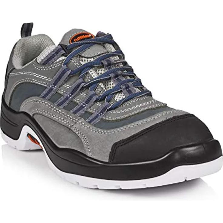 BIG Arbeitsschutz RUNNEX® S2-Sicherheitshalbschuhe TeamStar, hydrophobiertes Nubukleder, Stahlkappe, SRA, schwarz/grau/blau