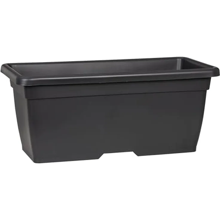 Scheurich Untersetzer für Pflanzkasten Nora, 7,5 cm x 29 cm x 60 cm, Metallic Grey, langlebiger Kunststoff