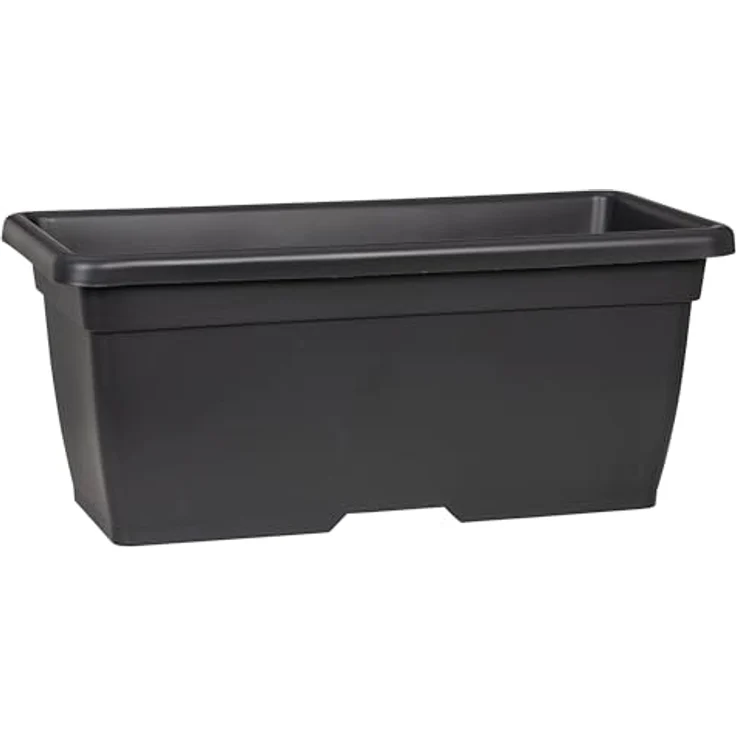 Scheurich Untersetzer für Pflanzkasten Nora, 7,5 cm x 29 cm x 60 cm, Metallic Grey, langlebiger Kunststoff – Bild 1