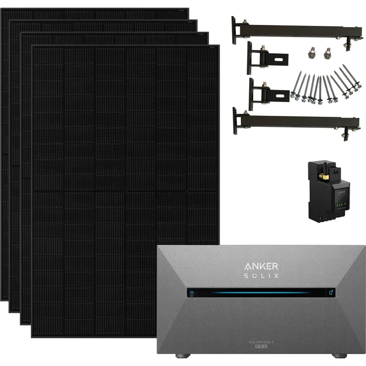 Anker SOLIX 2 Pro Balkonkraftwerk 1820W, inklusive Smart Meter und Halterung, Plug-and-Play, erweiterbar auf 9,6 kWh