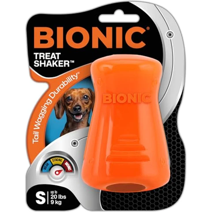 Bionic Bionic Treat Shaker, Small - Schwimmfähiges Tierspielzeug aus widerstandsfähigem Gummi, spülmaschinengeeignet, für Hunde bis 9 kg – Bild 1