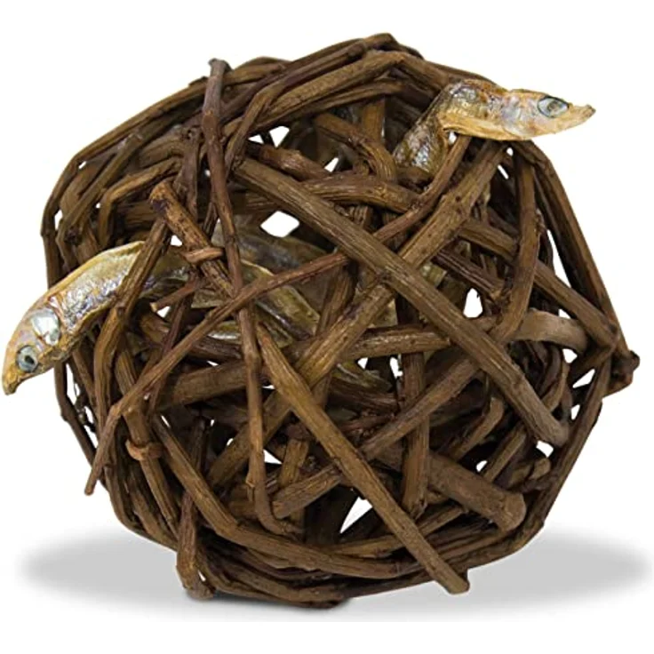 JR FARM Cat Nature-Ball Fisch, Tierspielzeug mit getrocknetem Fischfüllung, 15 g, natürlich und Made in Germany – Bild 1