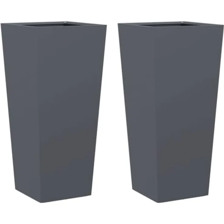 vidaXL Pflanzkübel 2 STK. Anthrazit 35x35x75 cm Stahl, robust und langlebig mit viel Platz