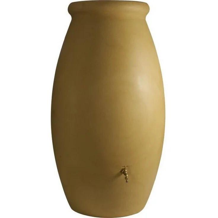 Belli Regentonne Wasserauffangbehälter, rotationsgeformt – 1000 l – Beige, Regenwasserspeicherung für Gartenbewässerung