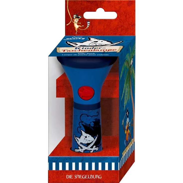 COPPENRATH DIE SPIEGELBURG LED Taschenlampe Kinder-Taschenlampe Capt'n Sharky Piraten blau, drei Leuchtmodi: volle Leuchtkraft, 50% Leuchtkraft, Blinken – Bild 1