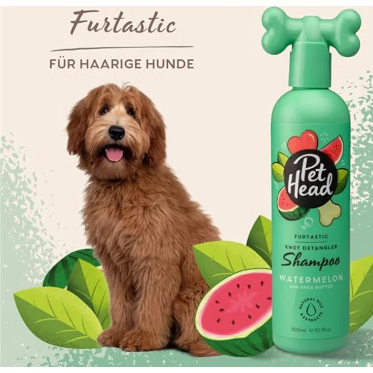 Pet Head Furtastic Tiershampoo, Pflege für langes und lockiges Fell, 300 ml, mit Wassermelonenduft, vegan und cruelty-free – Bild 3