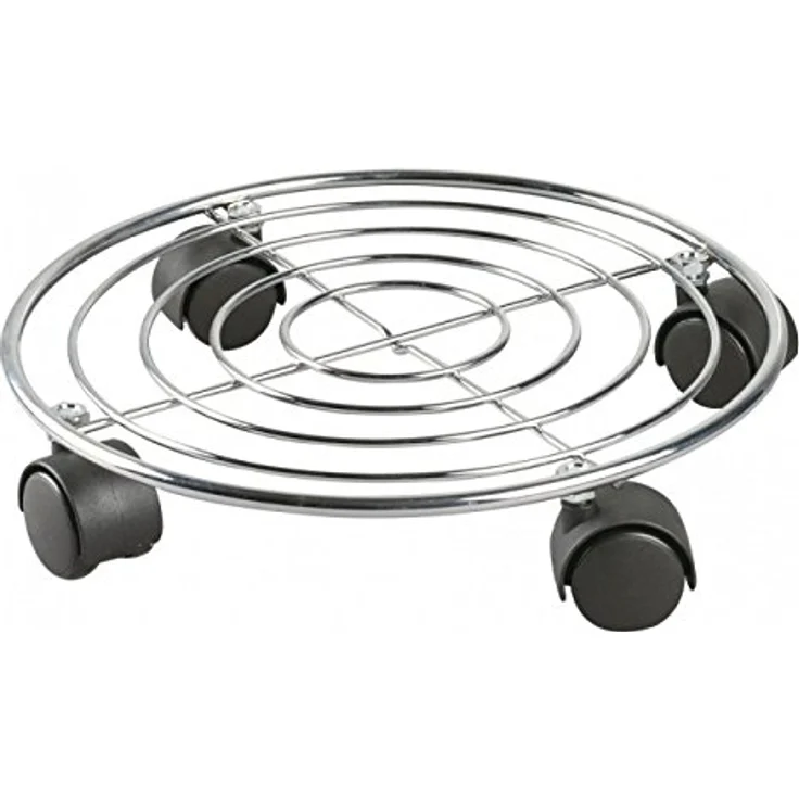 Greemotion Pflanzenroller Ø 30 cm, verchromt mit vier Rollen, maximale Tragkraft 30 kg – Bild 2