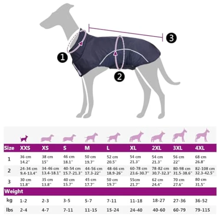 vidaXL Hunde Regenmantel, wasserdicht mit Reflexstreifen, leicht zu reinigen, Polyester, marineblau, XXS – Bild 3