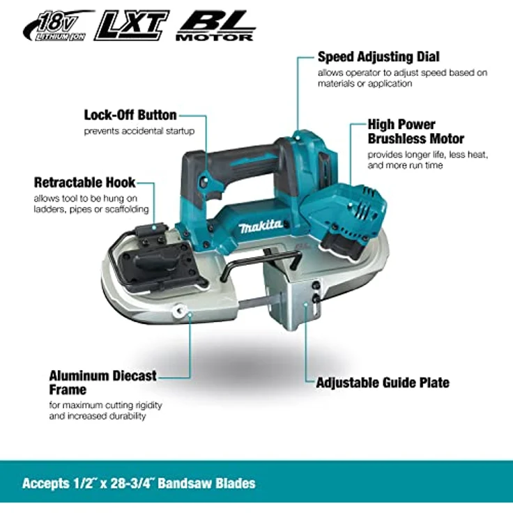 Makita DPB183Z Bandsäge 18V (ohne Akku, ohne Ladegerät) – Bild 3
