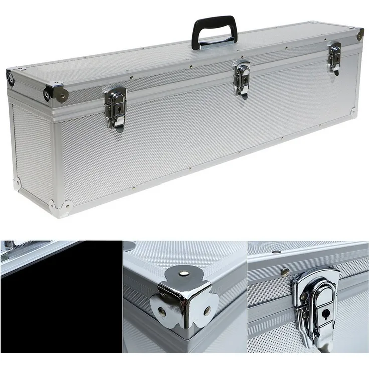 ECI Tools Werkzeugkoffer Aluminium Lang-Koffer Silber Deckel abnehmbar, 1100 x 155 x (1 Stück) - Abschließbar, Neopren-Innenverkleidung, Stoßgeschützte Ecken