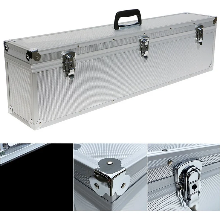 ECI Tools Werkzeugkoffer Aluminium Lang-Koffer Silber Deckel abnehmbar, 1100 x 155 x (1 Stück) - Abschließbar, Neopren-Innenverkleidung, Stoßgeschützte Ecken – Bild 1