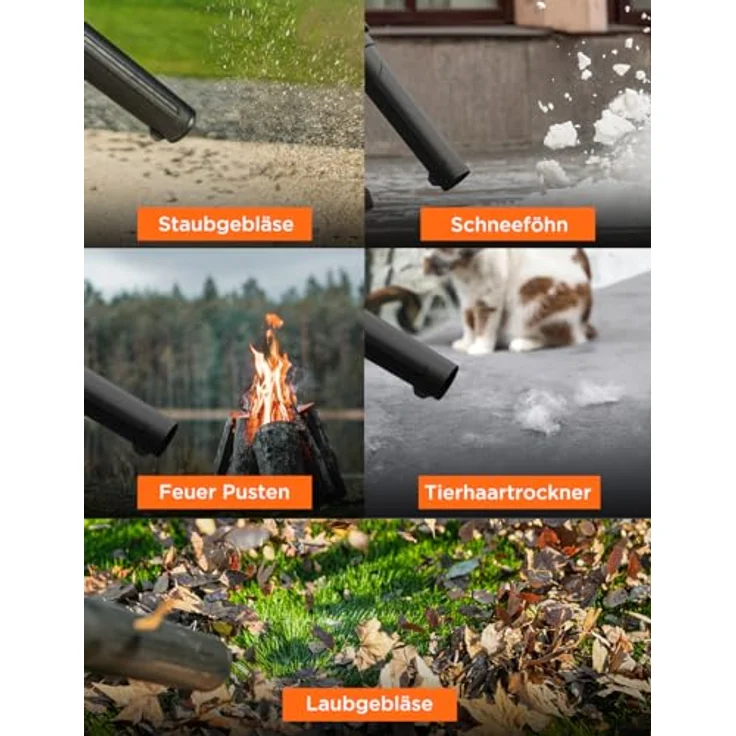 LITHELI Akku-Laubbläser U20 2x20V/4.0Ah, mit optimiertem Luftstromsystem und USB-C Ladefunktion, grün – Bild 6