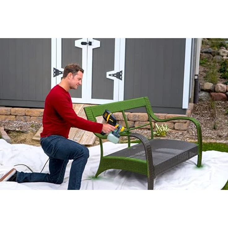 Wagner Farbsprühsystem W 150 Wood & Metal, 300 W, Förderleistung 0,14 l/min, ergonomische Spritzpistole für Holz- und Metallbeschichtungen – Bild 7