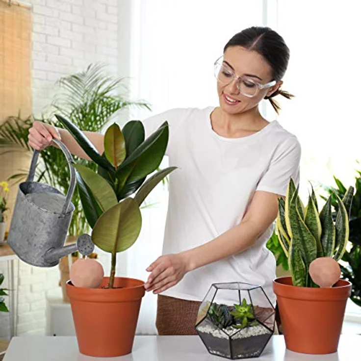 relaxdays Tropfer 8x Ton Bewässerungskugeln, automatische Pflanzenbewässerung aus durchlässigem Terrakotta, 60 ml pro Kugel – Bild 3