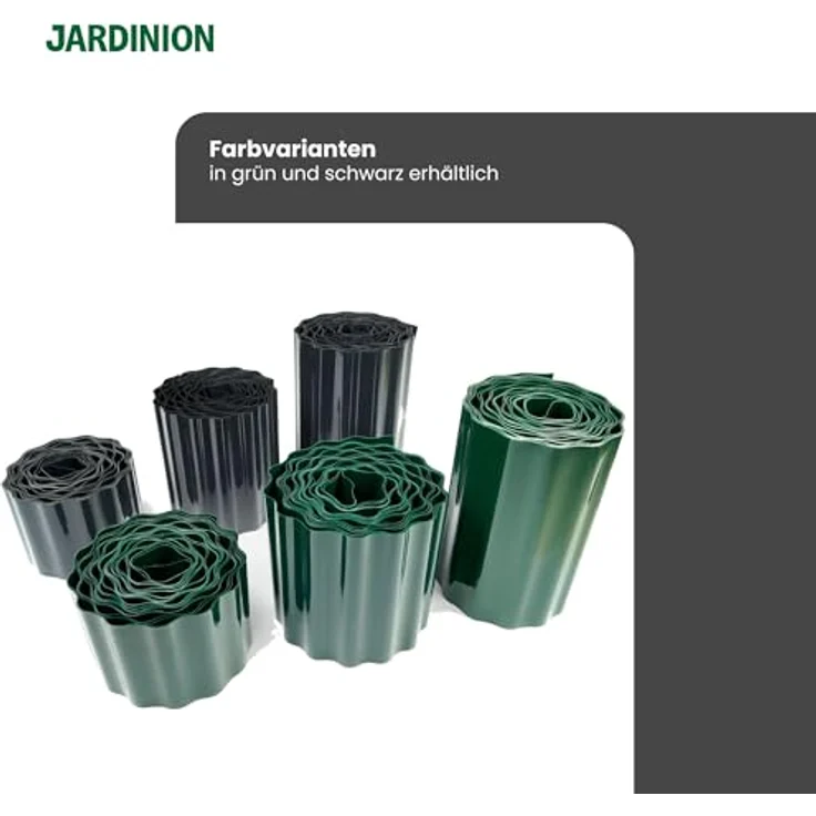 Jardinion 9m Rasenkanten Beetumrandung 20cm Schwarz, Wurzelsperre, wetter- und schlagfest, für Rasen und Gartenbeet – Bild 5