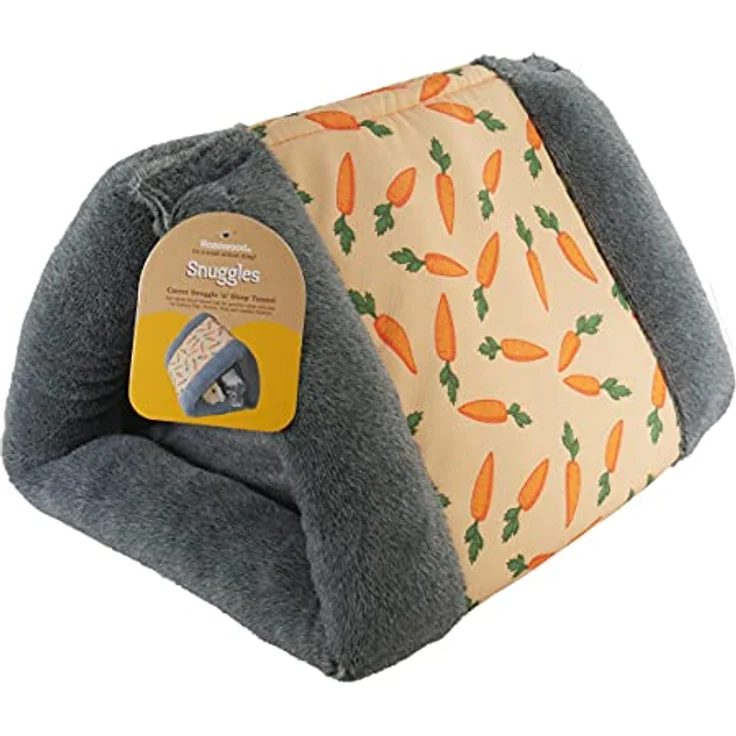 Rosewood 19616 Snuggles Snuggle 'n' Sleep Tunnel Mit Karotten-Print Für Kleintiere - Kaninchen, Meerschweinchen, Frettchen, Ratten – Bild 2