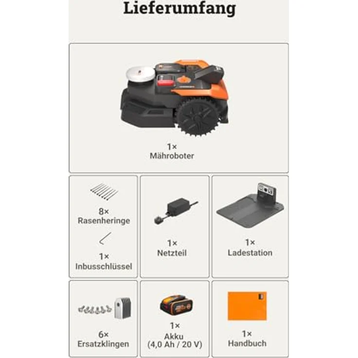 Worx Mähroboter Landroid Vision RTK M500, für Gärten bis 500 m², präzise Hinderniserkennung und automatische Kartierung – Bild 10