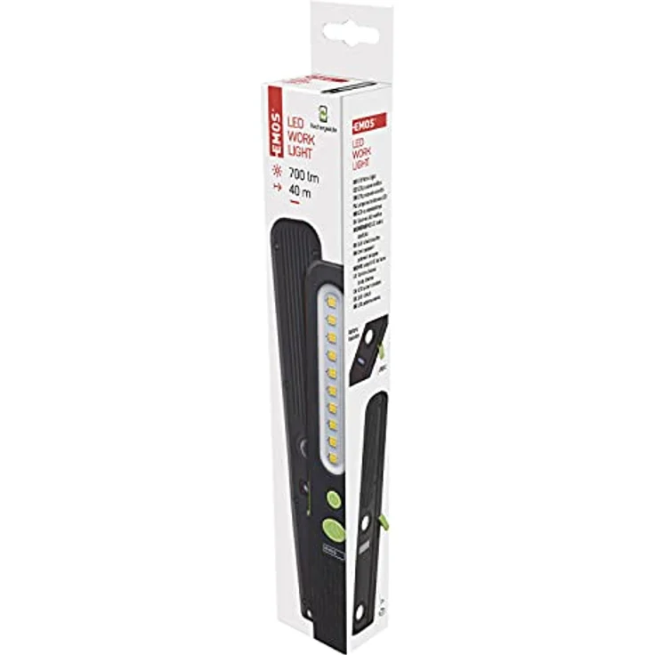 EMOS P4538 wiederaufladbare LED-Arbeitsleuchte, SMD-LED Werkstattlampe mit BOOST-Funktion, 2x Magnet, max. 700 lm, 45 m Leuchtweite, 1200 mAh Akku mit 6 St. Leuchtdauer, USB-Kabel, 3 Lichtmodi – Bild 3