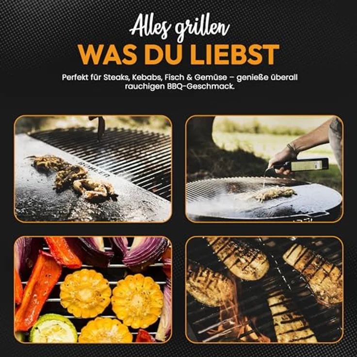 BonFeu BonGrill 1/2 Feuerschale Ø100, Grillrost aus robustem Stahl für vielseitiges Kochen im Freien – Bild 5