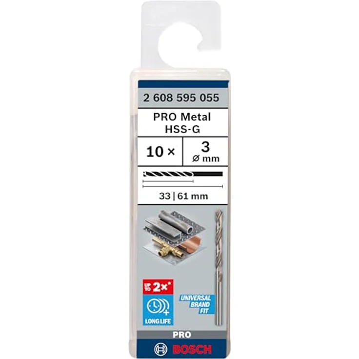 Bosch Professional Metallbohrer HSS-G geschliffen (10 Stück, Ø 3 mm) - Preisvergleich – Bild 2