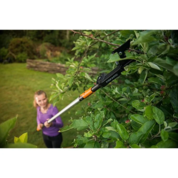 Fiskars QuikFit Amboss-Baumschere für trockenes und hartes Holz bis Durchmesser 3,2 cm, Gerätekopf, Stahl-Kunststoff, Schwarz-Orange, 1001410 – Bild 4