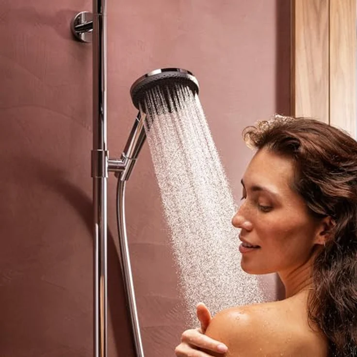 hansgrohe Raindance Alive Select S Handbrause 125 mm, 3 Strahlarten (RainAir, PowderRain, massierender Strahl), Graphit, QuickClean-Technologie, 14 l/min – Bild 7