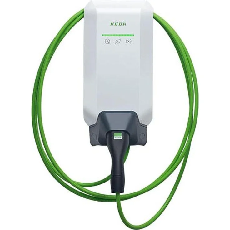 Keba Wallbox 22kW-3phase, Elektroauto Ladestation mit Typ 2 Anschluss, 6m Kabel und FI Typ B DC-Schutz, weiss