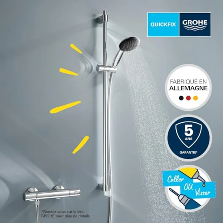 Grohe Duschbrause Vitalio Start 110 QuickFix Brausestangenset 900mm wassersparend 2 Strah (8.50 l/min) – Bild 4