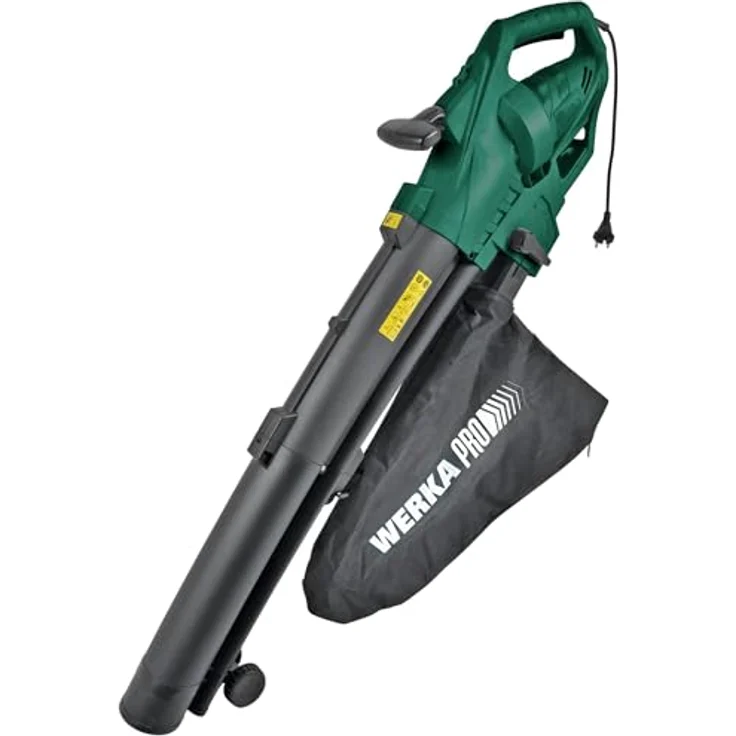 WerkaPro 10388 Laubsauger Häcksler 3000 W Auffangsack 35 l Zentralisierte Steuerung Grün Häckselfunktion 3000 Watt – Bild 2