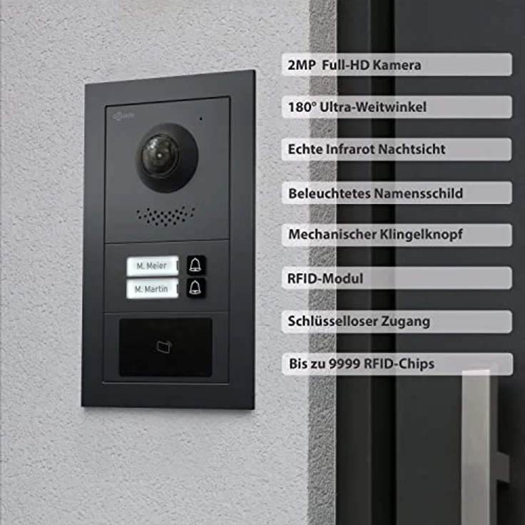 Goliath Intercom Video-Türsprechanlage Goliath 2-Draht BUS, HD Kamerasystem für 2-Familienhaus, RFID, anthrazit, mit App-Steuerung und Interkom-Funktion – Bild 5