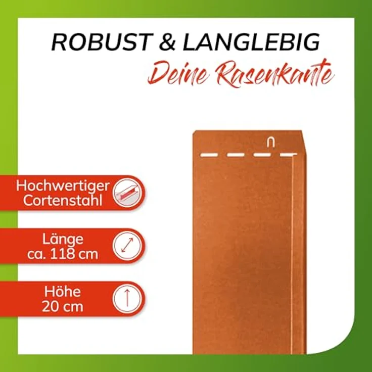 bellissa Rasenkante Corten 118 cm x 20 cm – Bild 4