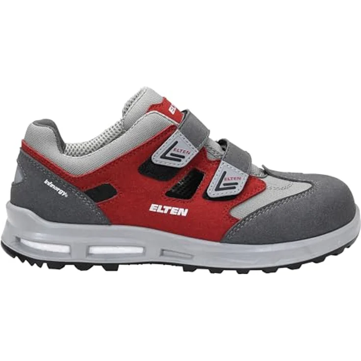 ELTEN TRAVIS XXT grey-red Easy ESD S1 Sicherheitsschuh, atmungsaktiv mit PU/PU Sohle, gepolsterter Lasche und ESD-fähiger Einlegesohle – Bild 3