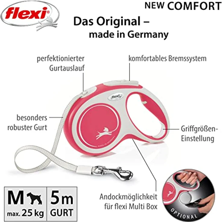 flexi Rollleine New Comfort - Rot - M - 5 m, 4000498043622, blau, small – Bild 2