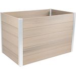 dobar® XL WPC-Hochbeet für den Garten als Bausatz - Erhöhtes Beet in Holzoptik - 115 x 70 x 75 cm - Silbergrau