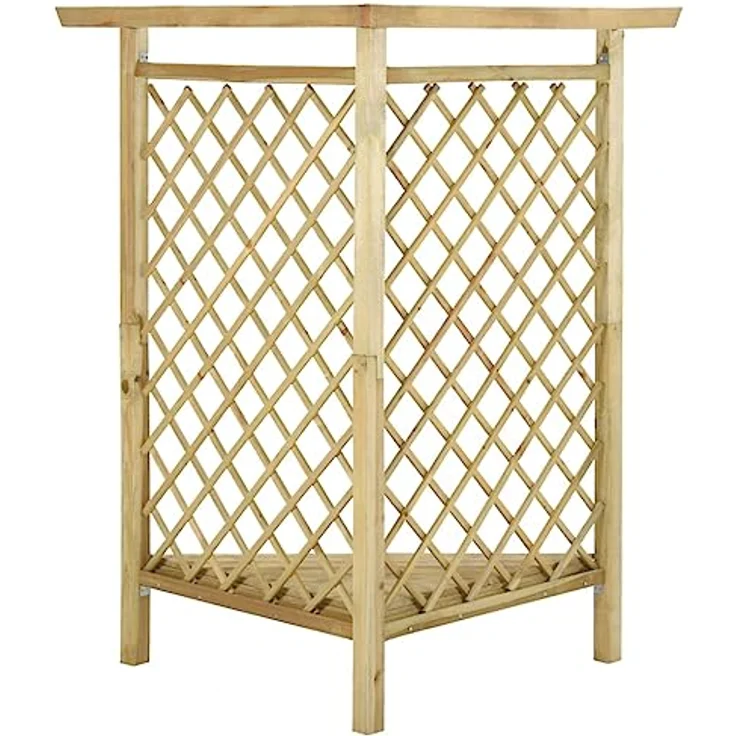 vidaXL Eckpergola mit Bank, 166x81x174 cm, grün imprägniertes Kiefernholz, stabile Rankhilfe für Kletterpflanzen – Bild 5