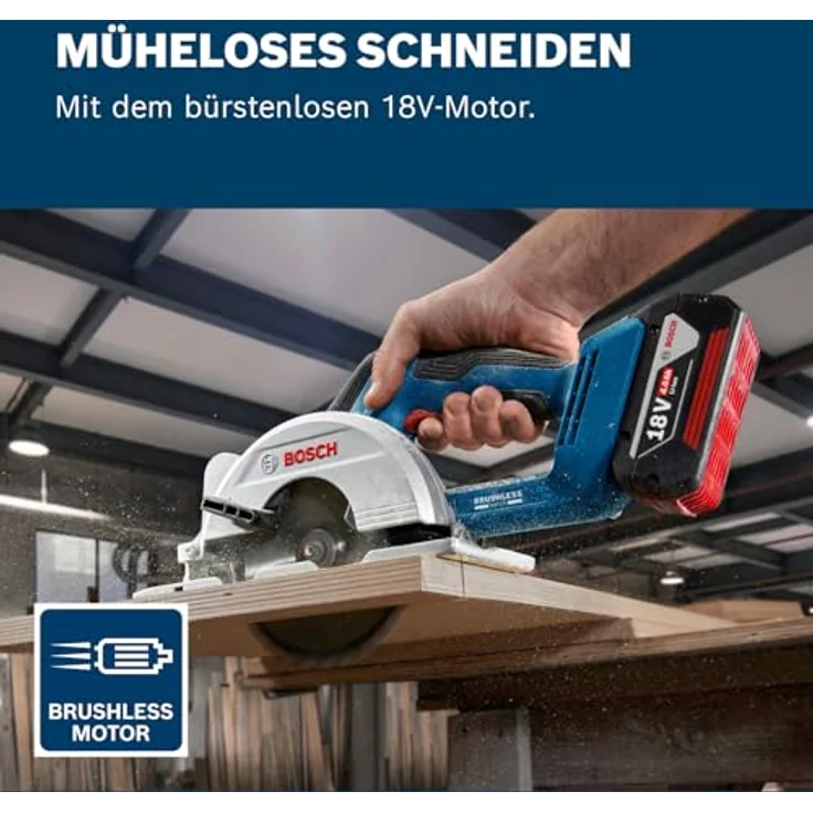 Bosch Professional 18V System Akku-Kreissäge GKS 18V-51 (Bürstenloser Motor, inkl. 1x Sägeblatt (140 mm), Parallelanschlag) – Bild 2