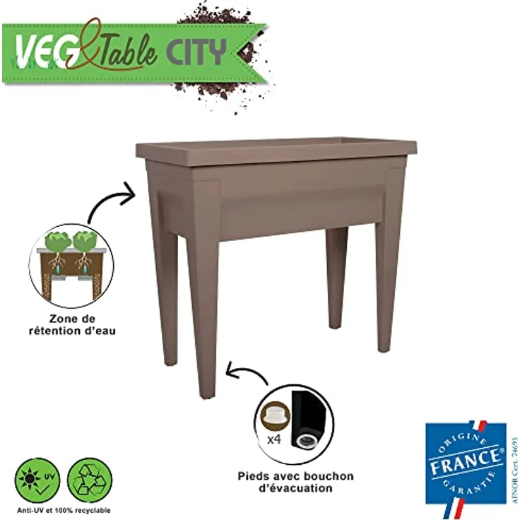EDA Hochbeet VEG&Table City taupe, 57L – Bild 2