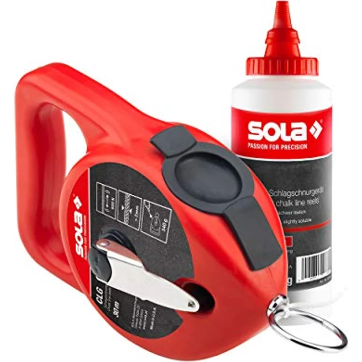 Sola CLG Schlagschnur Set ROT, 30 Meter Markierschnur mit rotem Kreidepulver, hohe Reißfestigkeit und hervorragende Hafteigenschaft – Bild 1