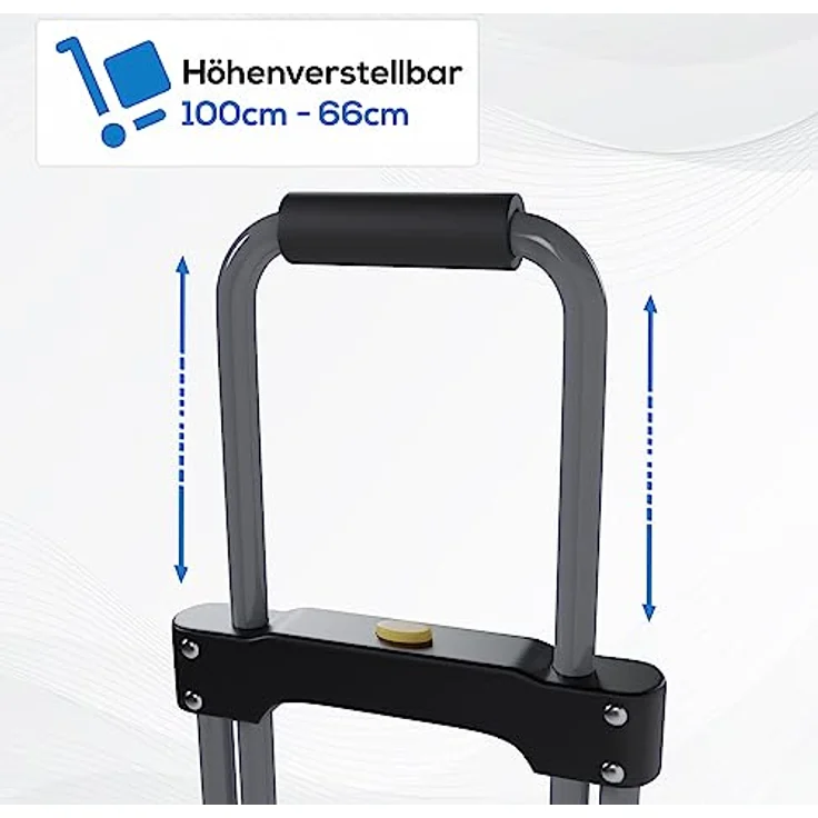 TroniTechnik Sackkarre Transportkarre Handkarre Handwagen, klappbar bis 60kg Tragfähigkeit, rutschfeste Transportfläche, BxTxH 38x37x96cm, mit Spanngummiseil für sicheren Transport, faltbar, Transportkarre, mit Schaumstoff – Bild 6