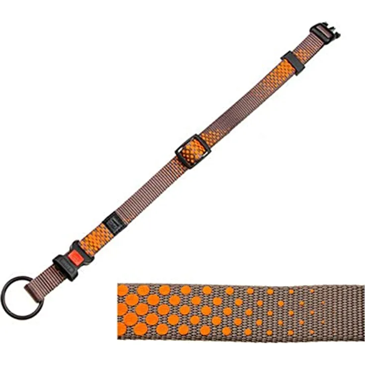 Karlie Art Sportiv Plus Halsband verstellbar, Dots-Motiv, 20-35 cm, 10 mm Breite, mit Sicherheits-Steckschnalle und Zugentlastung