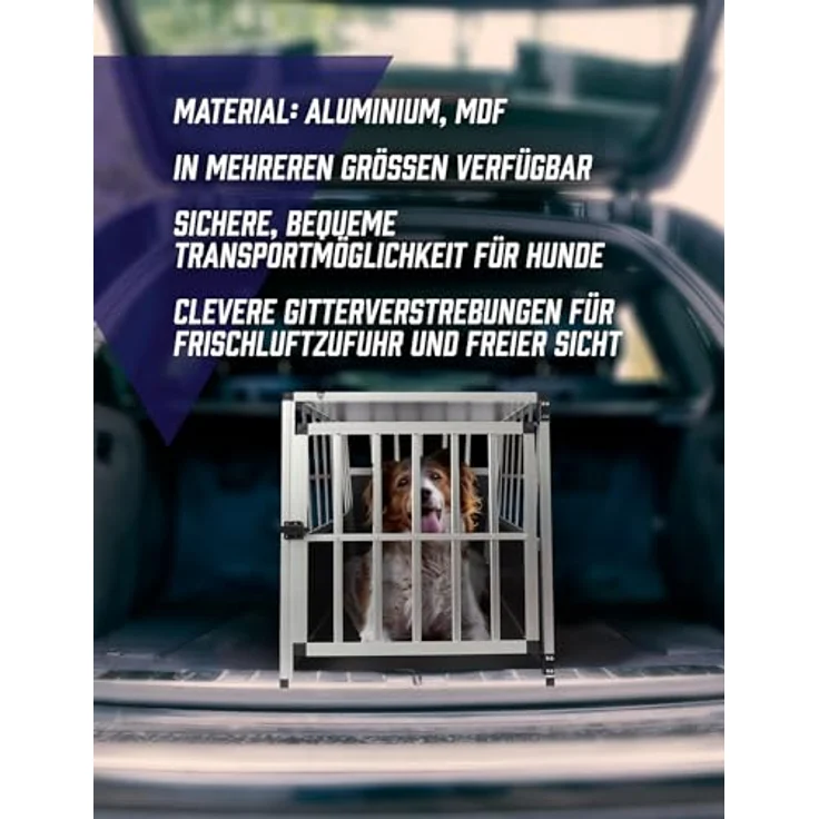 Spocado Villa Hunde Transportbox - Sicherer, bequemer Transport für deinen Hund - Stabile Konstruktion, leicht, langlebig und einfach zu reinigen (69 x 60 x 54 cm) - Weiß – Bild 3
