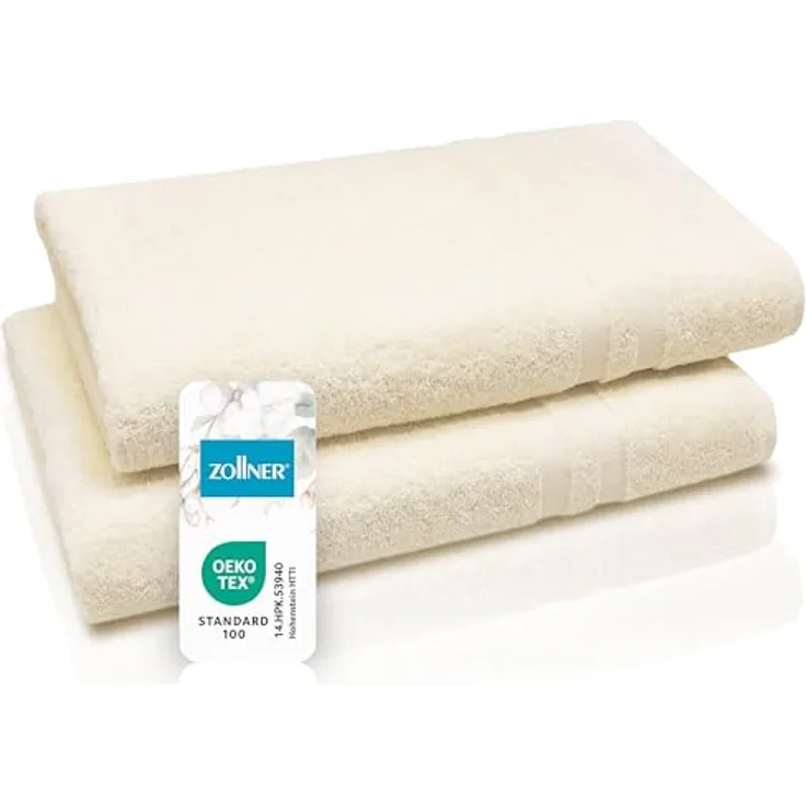 Zollner Saunatuch Beige, 70x180 cm, 100% Baumwolle, Oeko-Tex® Standard 100, schnell trocknend, für Sauna und Freizeit