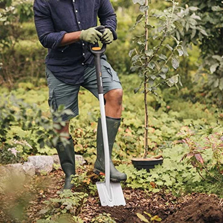 Fiskars Teleskop-Spaten für schwere, steinige Böden, Spitz, Länge: 111 - 130 cm, Verstärktes Borstahl-Blatt, Schwarz/Orange, Xact, 1066732 – Bild 4