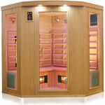 DEKO VERTRIEB BAYERN Infrarotkabine Luxus LED Infrarotsauna 160x160cm mit Bluetooth Soundsystem und Farblichttherapie